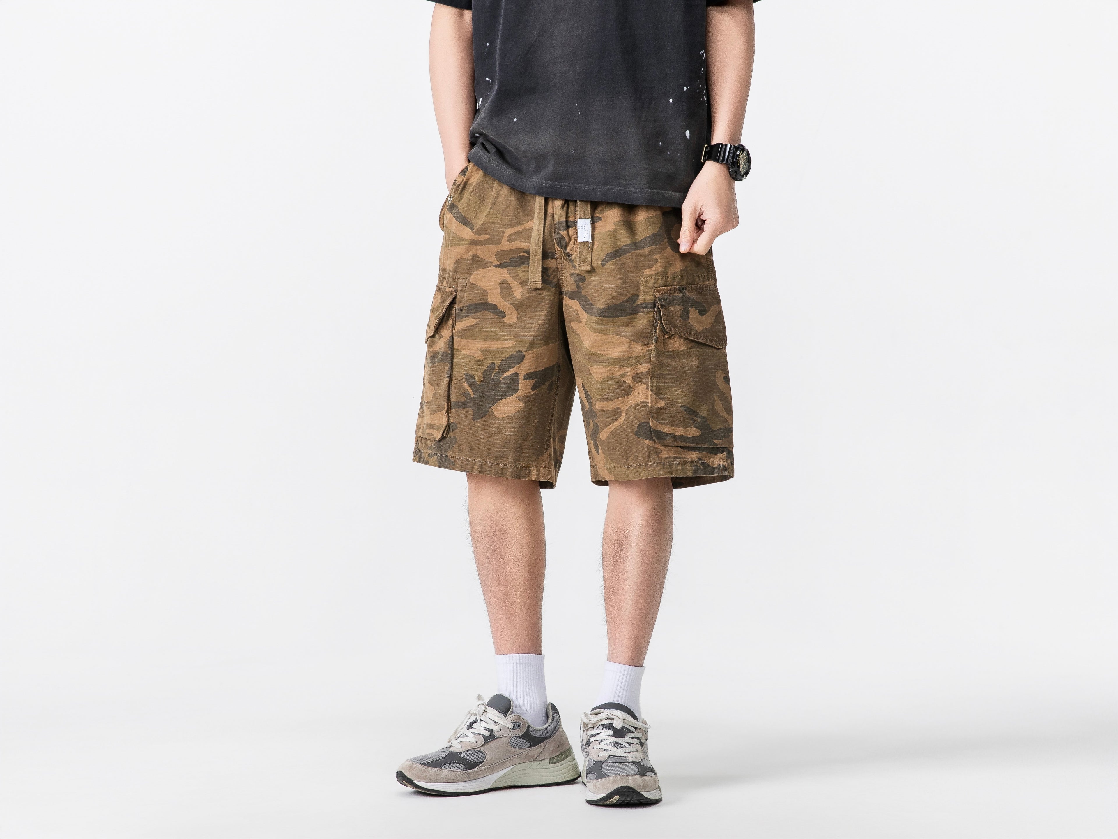 Short treillis multi-poches n°1755