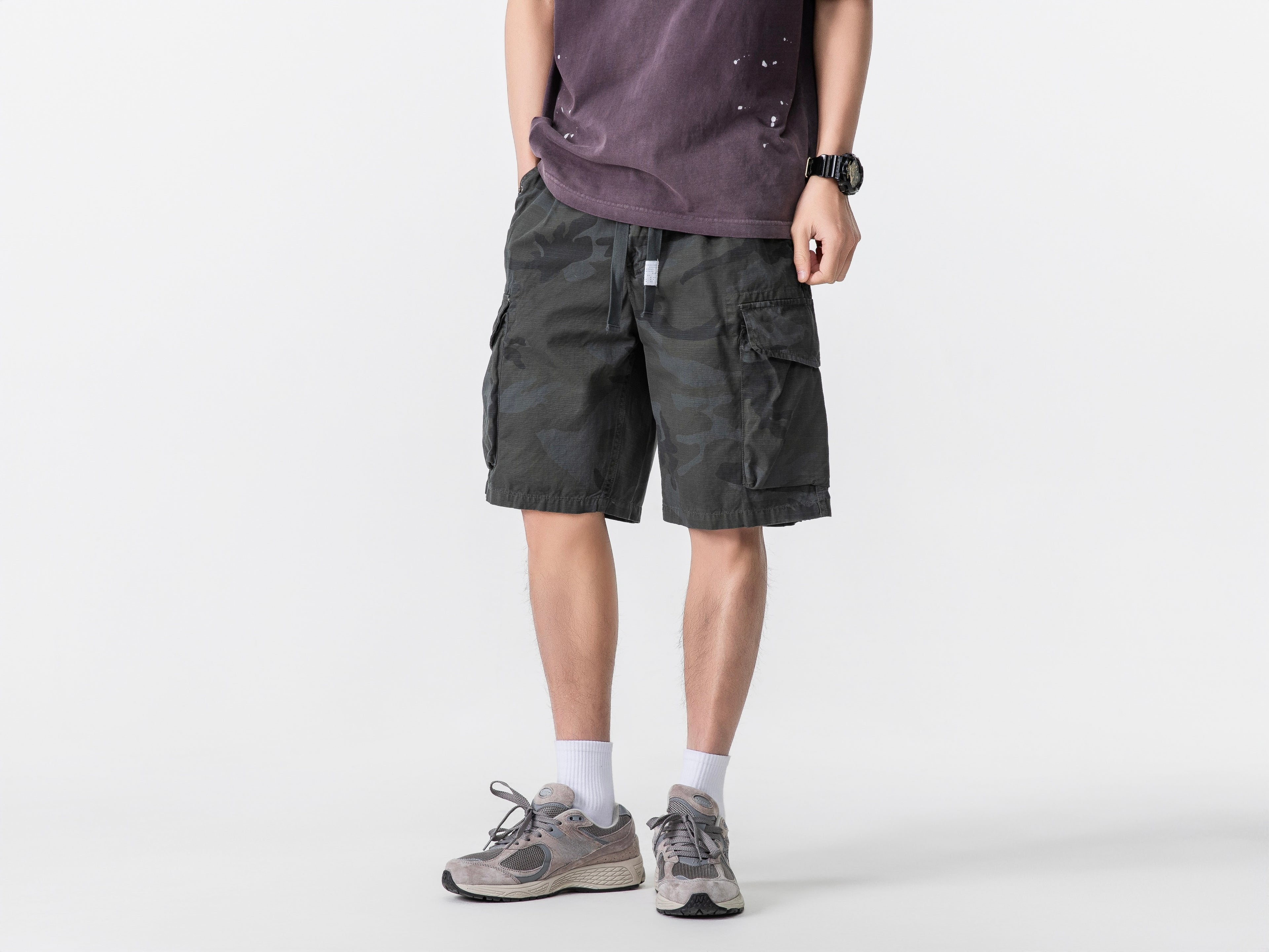 Short treillis multi-poches n°1755