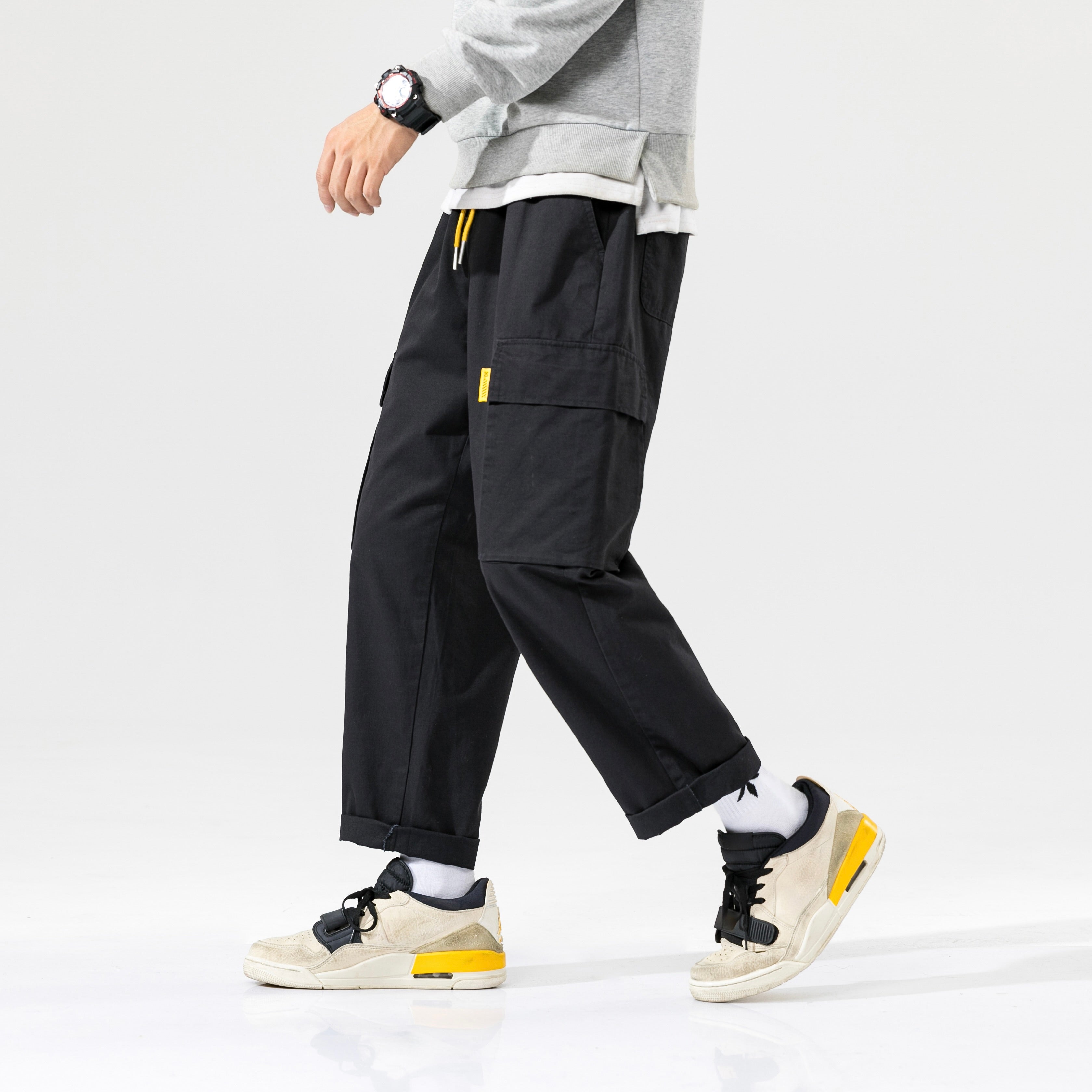 Baggy Fit Double-Knee Cargo Pants #S1617
