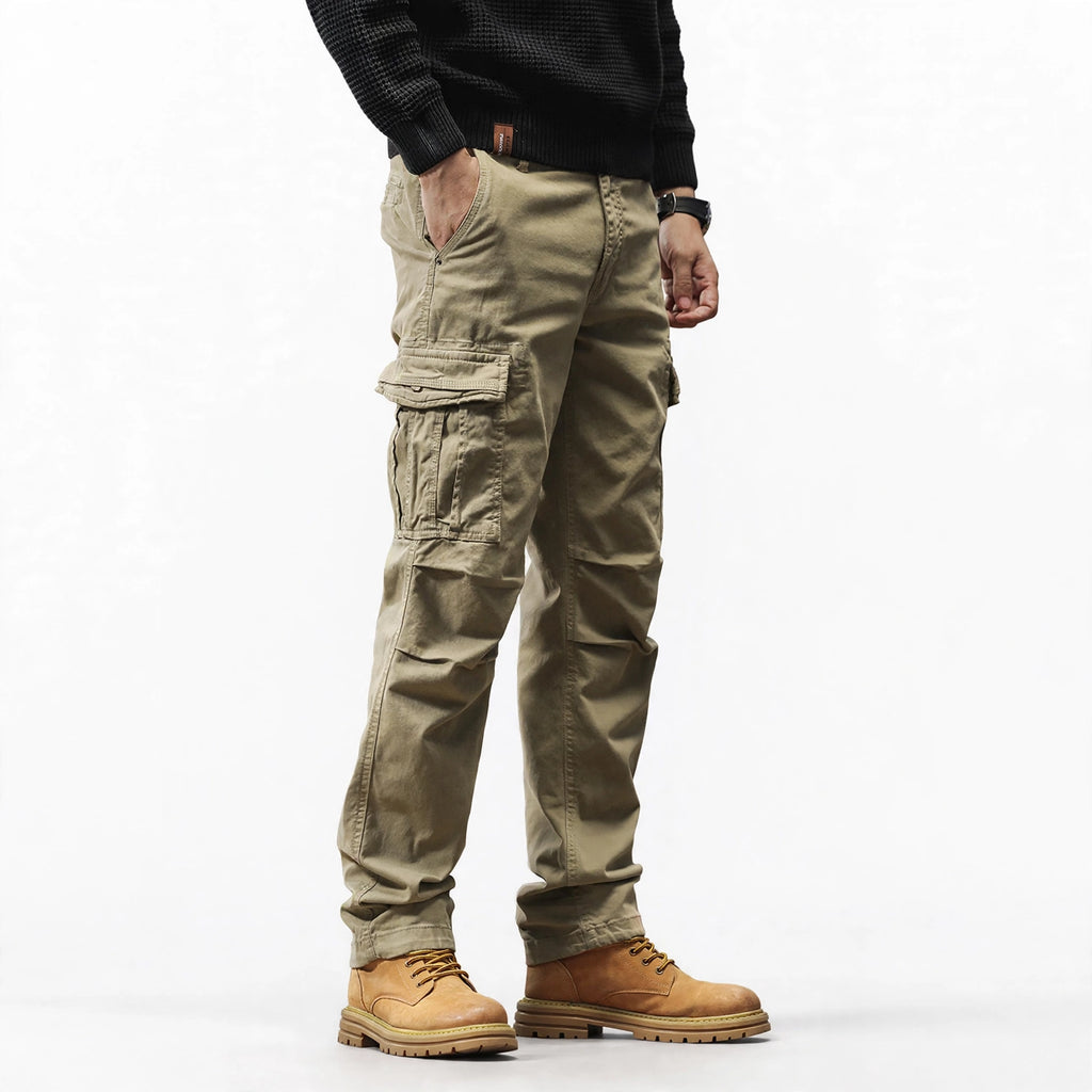 Pantalon cargo multipoches coupe décontractée #3809