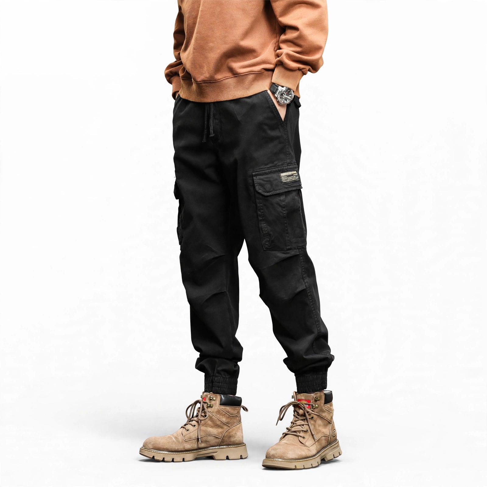 Pantalon multi-poches coupe droite ample #2212