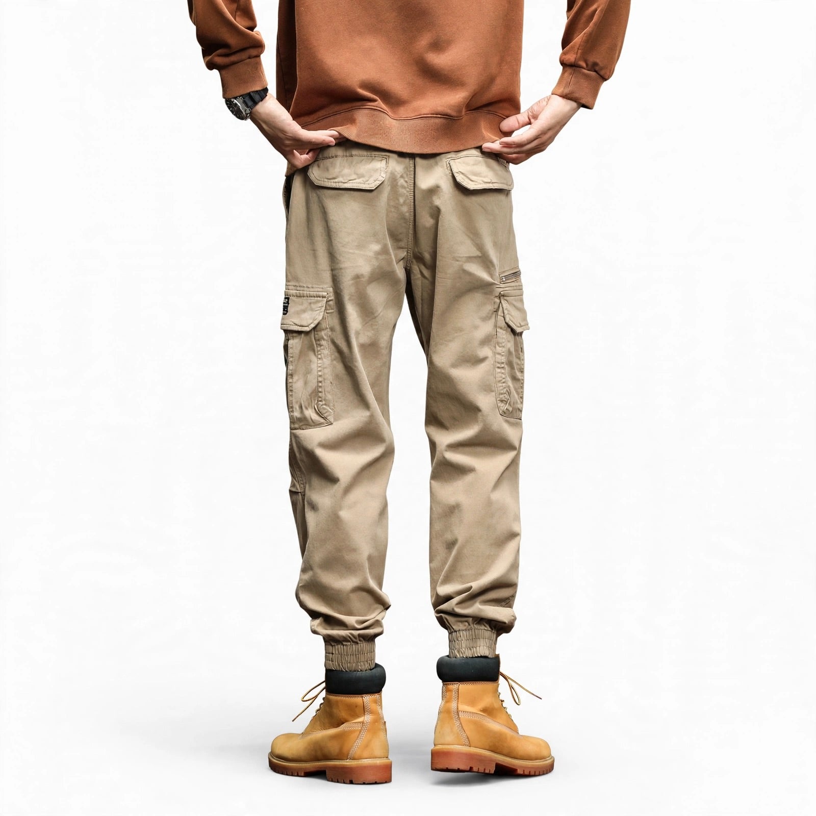 Pantalon multi-poches coupe droite ample #2212