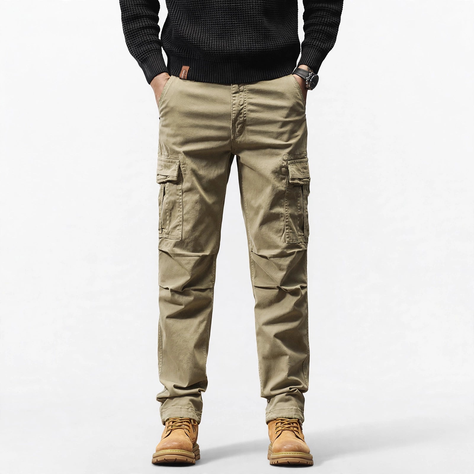 Multi-Pocket Relaxed Fit Cargo Pants #3809
