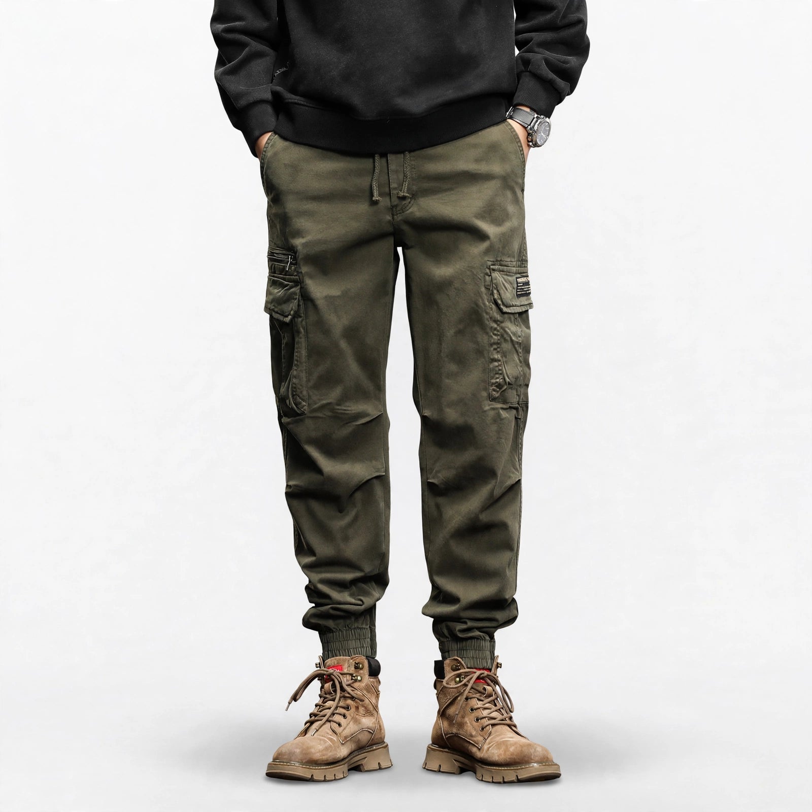 Pantalon multi-poches coupe droite ample #2212