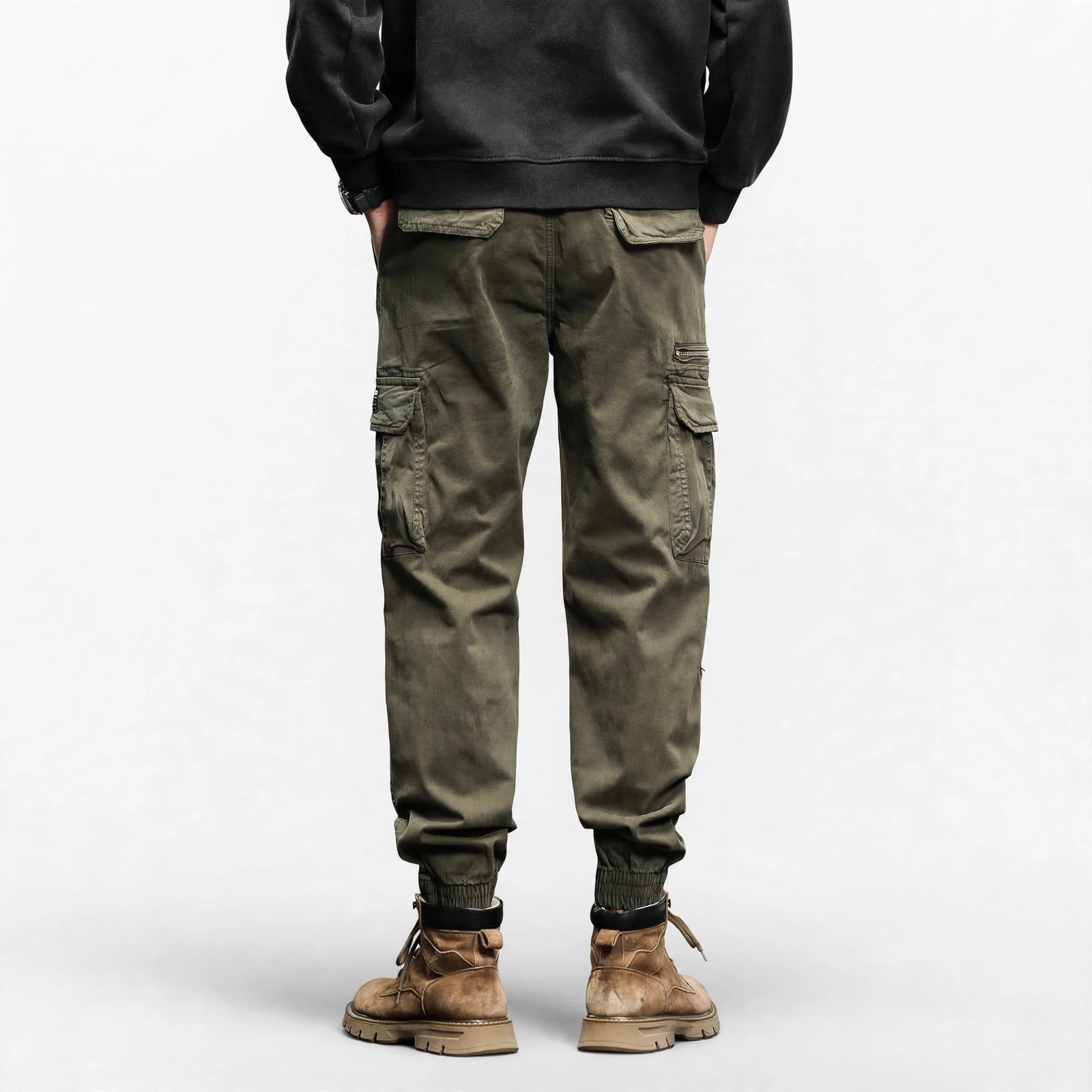 Pantalon multi-poches coupe droite ample #2212