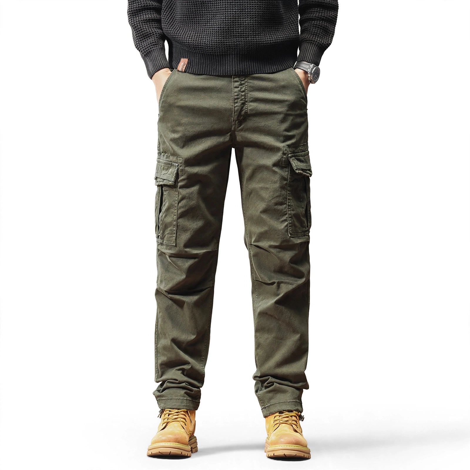 Multi-Pocket Relaxed Fit Cargo Pants #3809