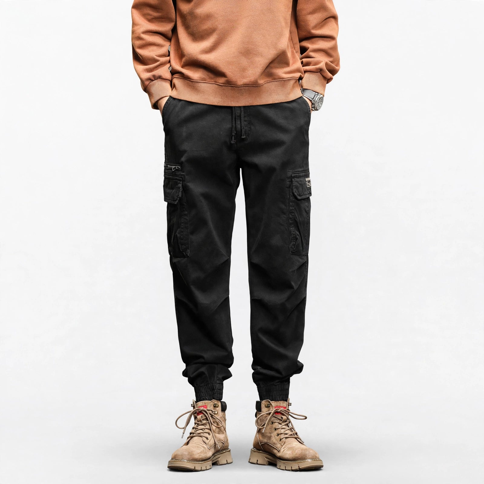 Pantalon multi-poches coupe droite ample #2212
