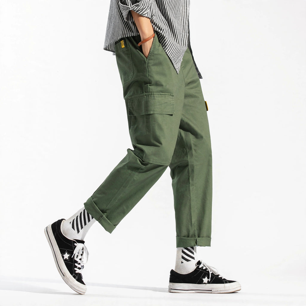 Baggy Fit Double-Knee Cargo Pants #S1617