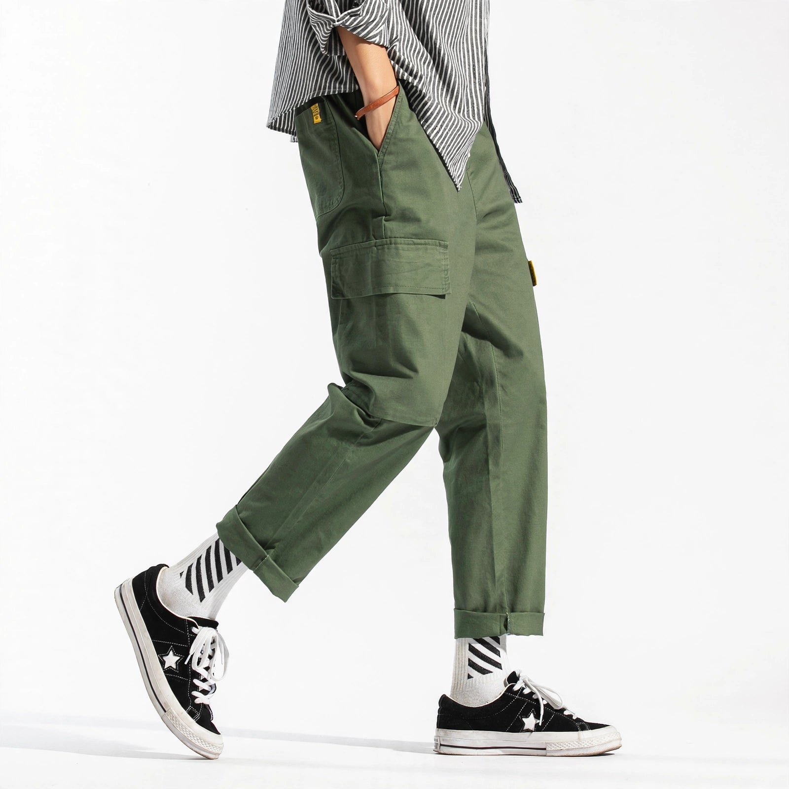 Baggy Fit Double-Knee Cargo Pants #S1617
